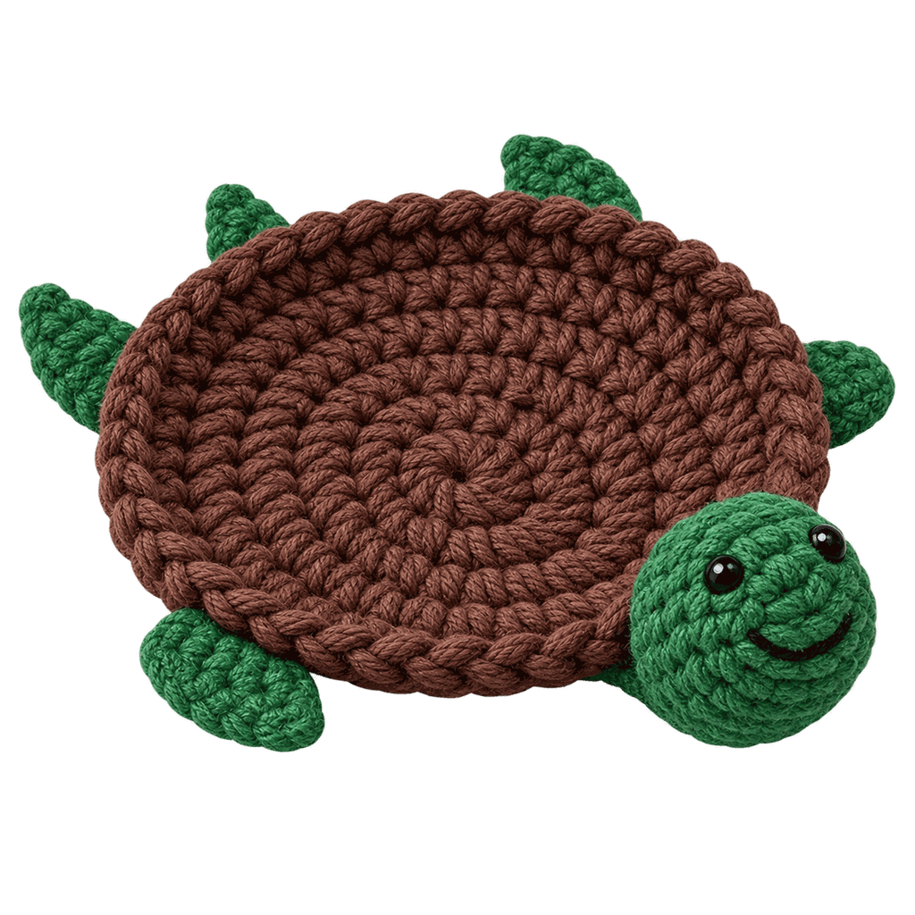 Turtle crochet coaster