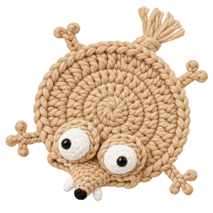Squirrel crochet coaster